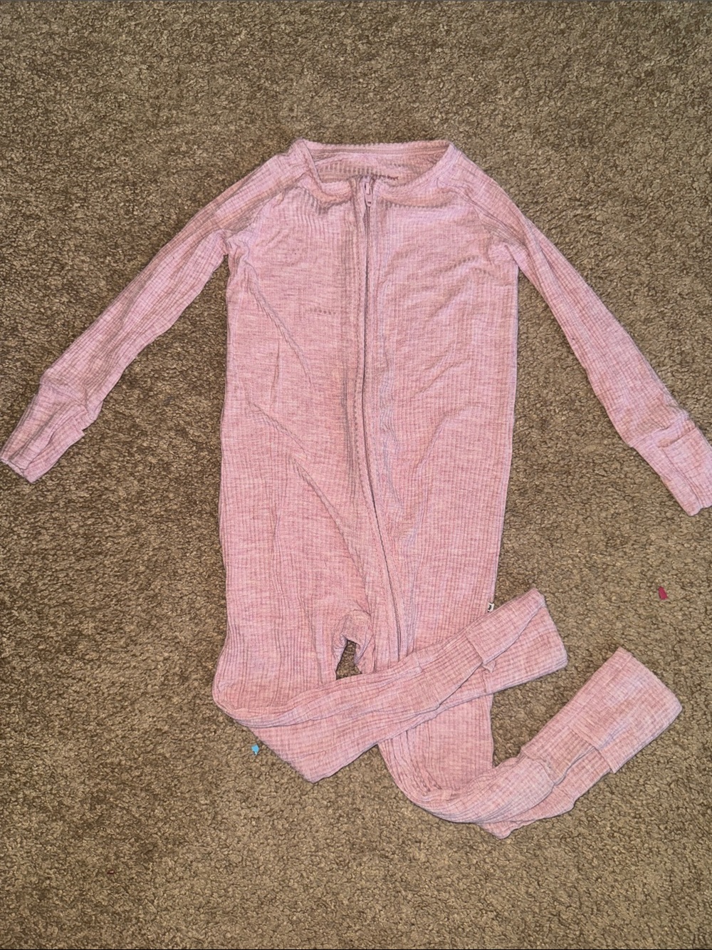 Little Sleepies Ribbed Pink Zippy